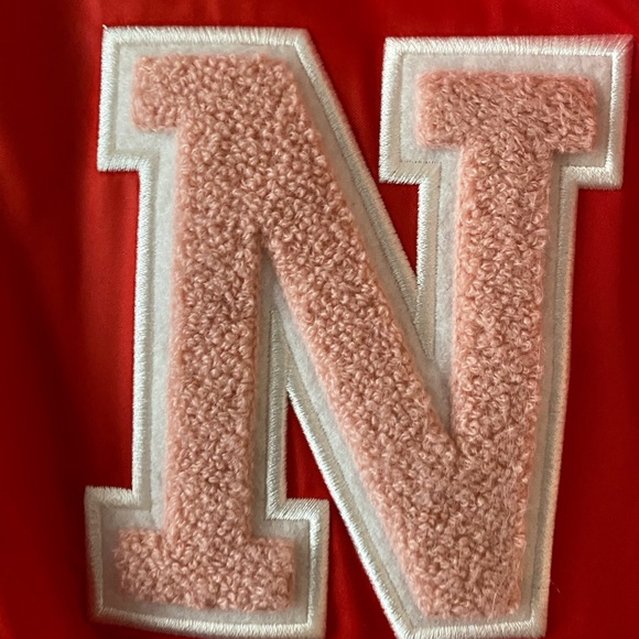 Nike Girls Crop Satin Varsity Jacket - Picture 5 of 5